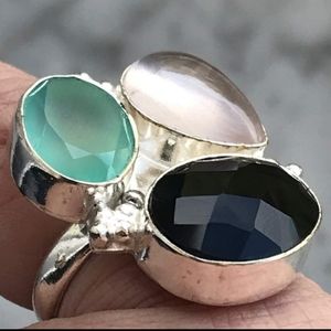 New! Genuine Chalcedony Rose Quartz Smoky Quartz